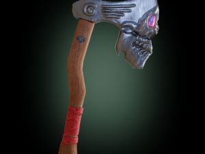 Stylized skull axe PBR low-poly game ready 3D 모델
