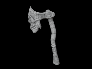 Stylized skull axe PBR low-poly game ready 3D 모델