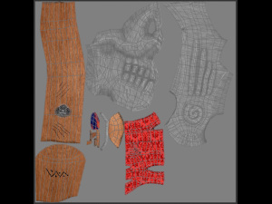 Stylized skull axe PBR low-poly game ready 3D 모델