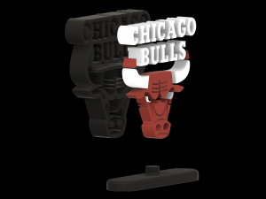 Chicago Bulls NBA Logo Stand 2 version 3D 打印模型