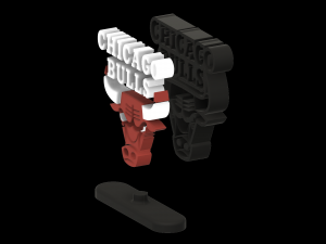 Chicago Bulls NBA Logo Stand 2 version 3D 打印模型
