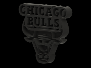 Chicago Bulls NBA Logo Stand 2 version 3D 打印模型