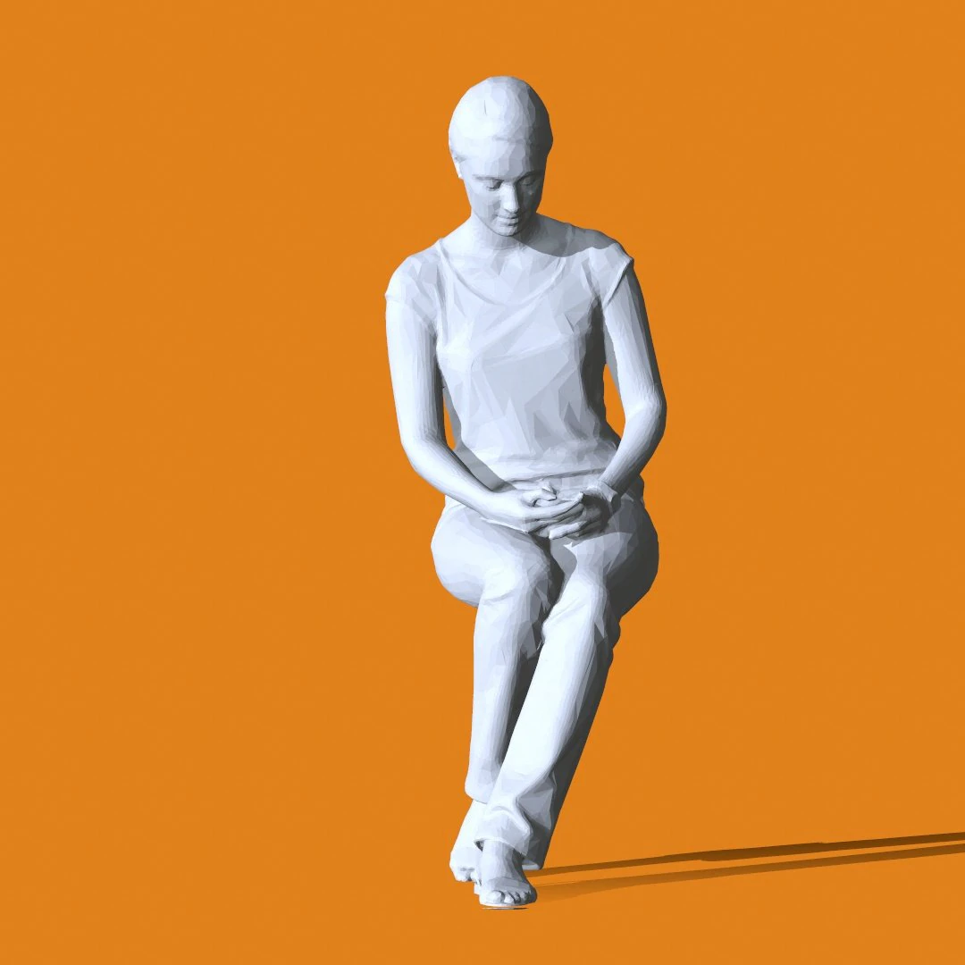 Miniature Pose People 04 3D Print Model .c4d .max .obj .3ds .fbx .stl .blend