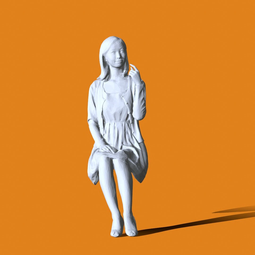 Miniature Pose People 27 3D Print Model .c4d .max .obj .3ds .fbx .stl .blend 