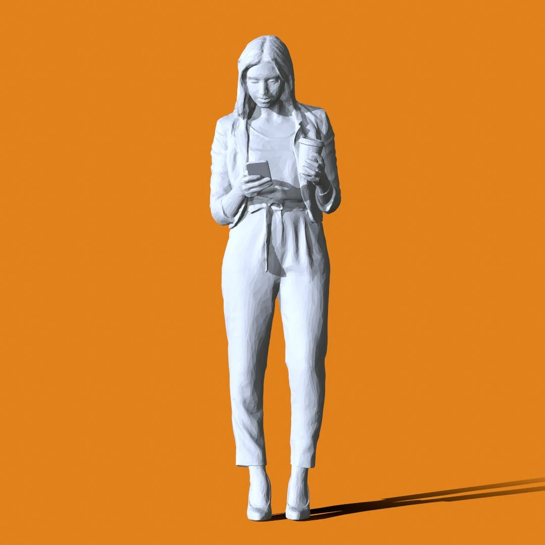 Miniature Pose People 31 3D Print Model .c4d .max .obj .3ds .fbx .stl .blend
