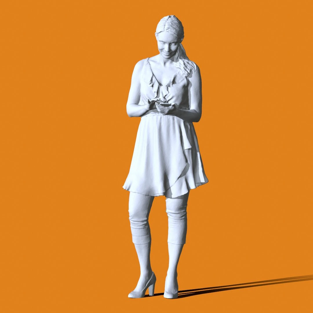Miniature Pose People 41 3D Print Model .c4d .max .obj .3ds .fbx .stl .blend 