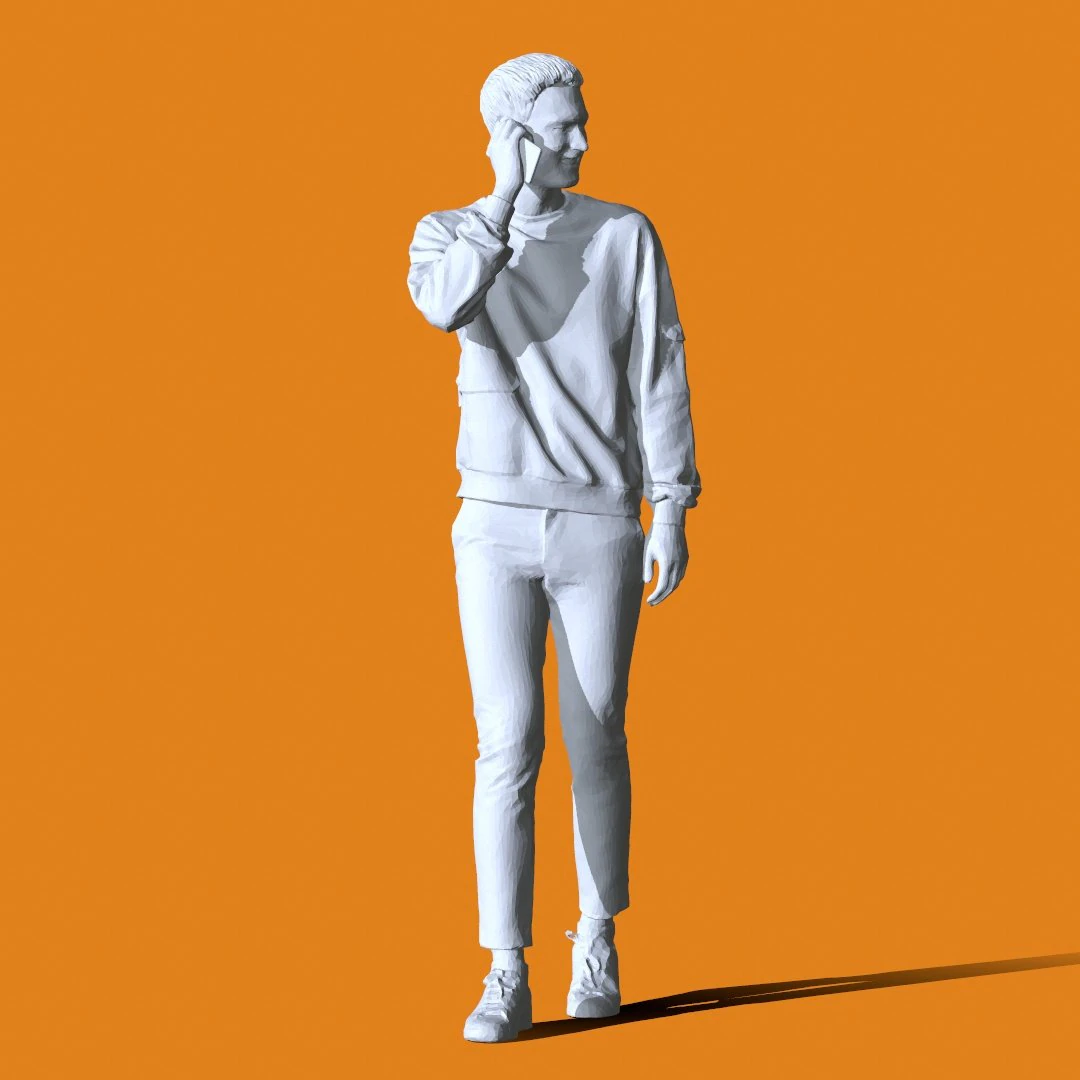 Miniature Pose People 46 3D Print Model .c4d .max .obj .3ds .fbx .stl .blend 