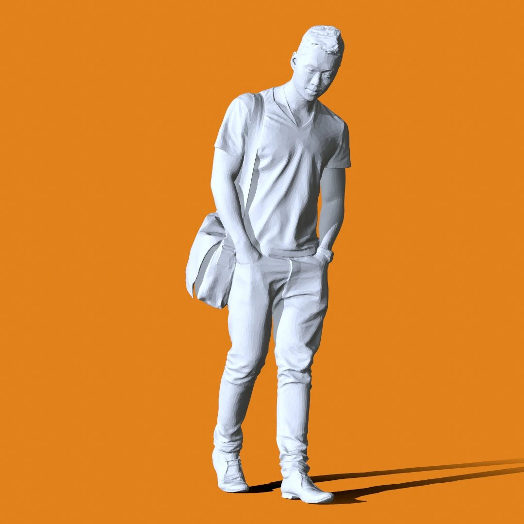 Miniature Pose People 71 3D Print Model .c4d .max .obj .3ds .fbx .stl .blend