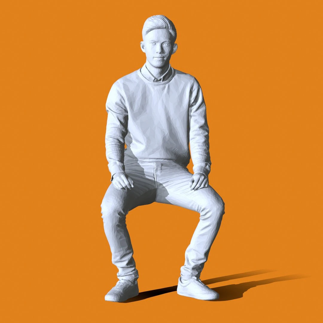 Miniature Pose People 81 3D Print Model .c4d .max .obj .3ds .fbx .stl .blend 