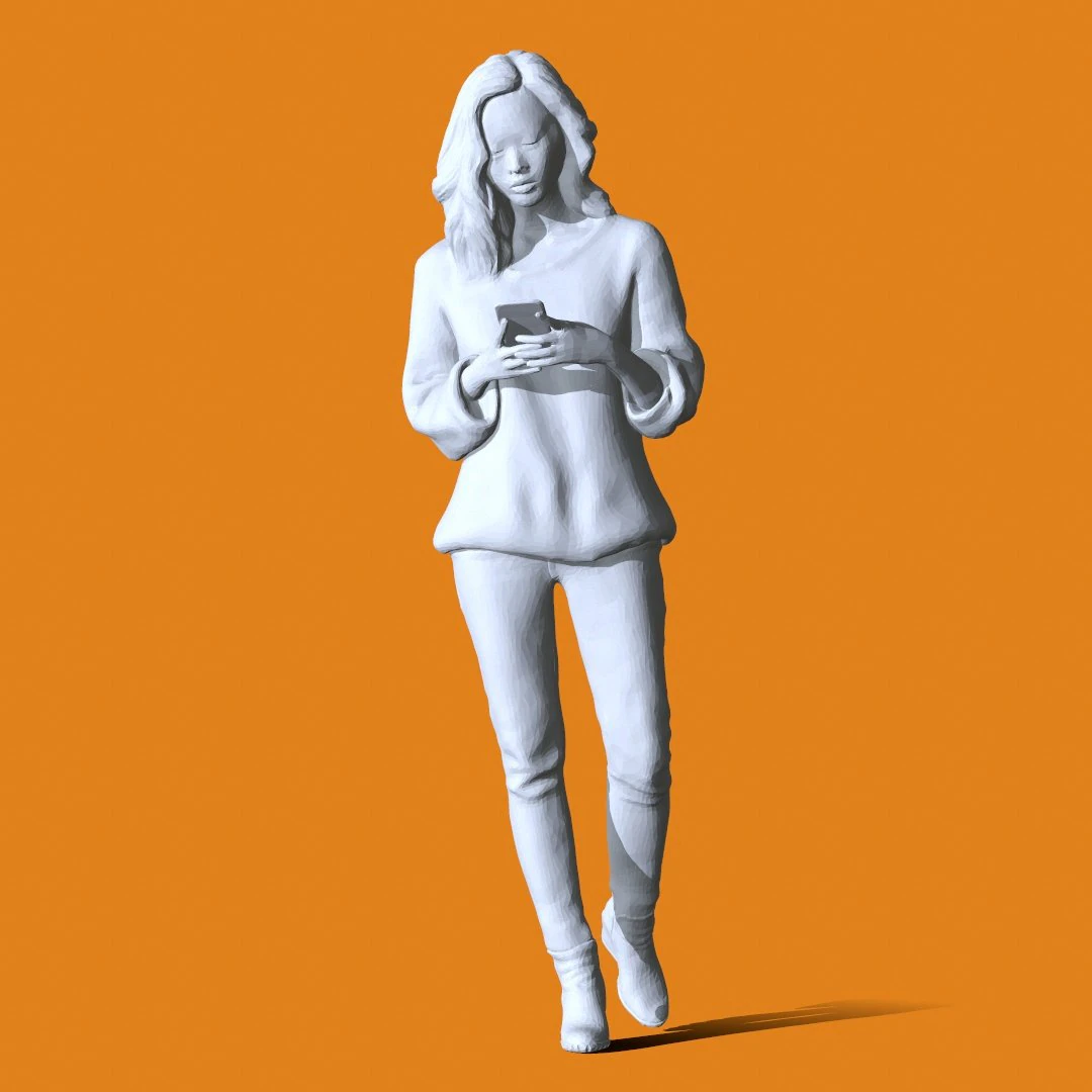 Miniature Pose People 82 3D Print Model .c4d .max .obj .3ds .fbx .stl .blend 