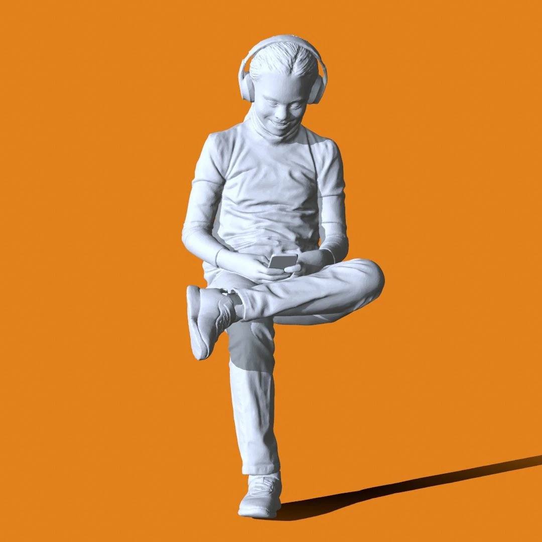 Miniature Pose People 92 3D Print Model .c4d .max .obj .3ds .fbx .stl .blend 