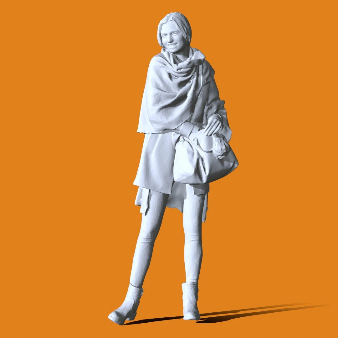 Miniature Pose People 101 3D Print Model .c4d .max .obj .3ds .fbx .stl .blend 