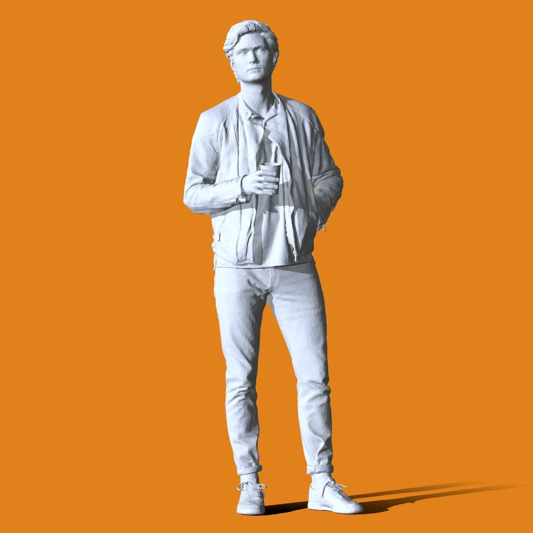 Miniature Pose People 102 3D Print Model .c4d .max .obj .3ds .fbx .stl .blend 