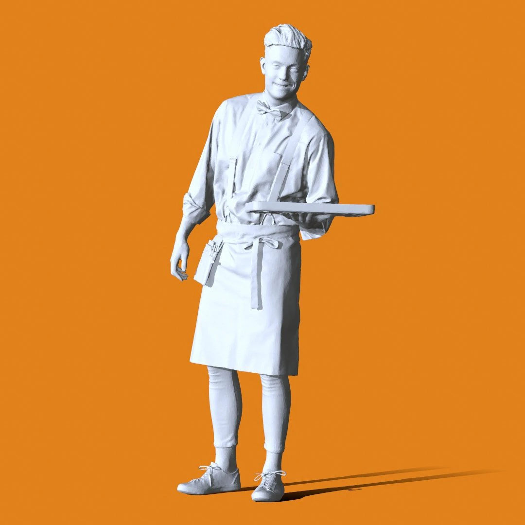 Miniature Pose People 104 3D Print Model .c4d .max .obj .3ds .fbx .stl .blend