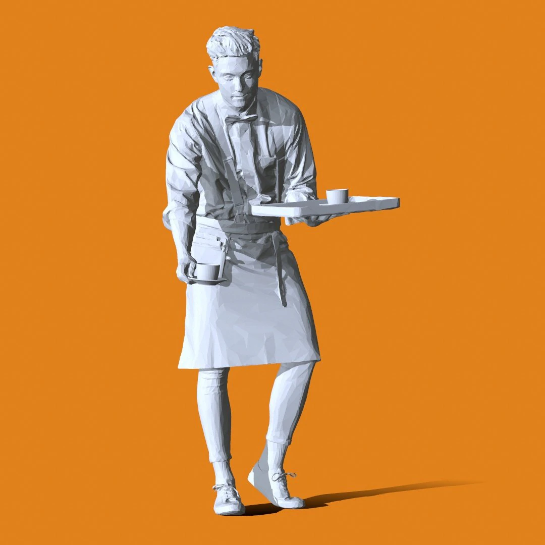 Miniature Pose People 107 3D Print Model .c4d .max .obj .3ds .fbx .stl .blend 