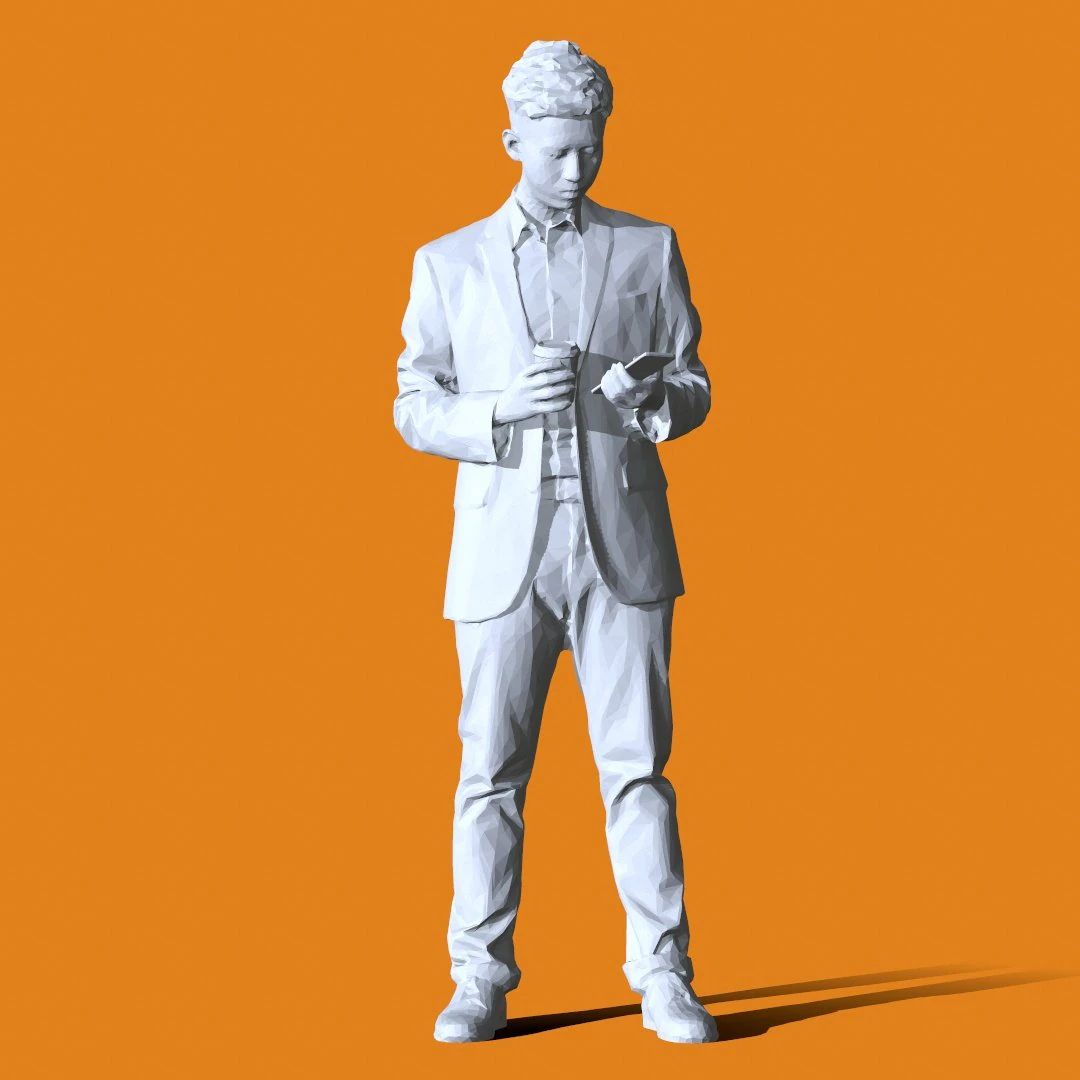 Miniature Pose People 108 3D Print Model .c4d .max .obj .3ds .fbx .stl .blend 