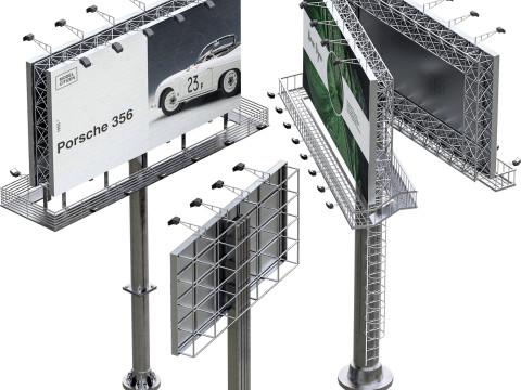 Street And Road Billboard set 3D मॉडल