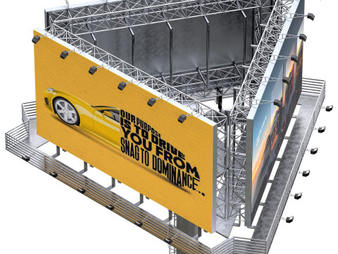 Street And Road Billboard set 3D मॉडल