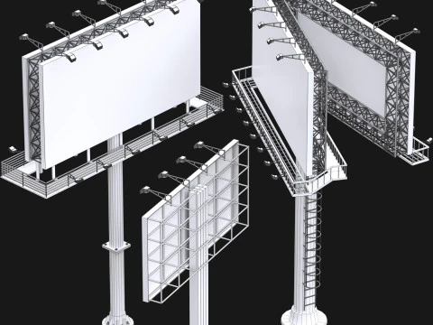 Street And Road Billboard set 3D Model