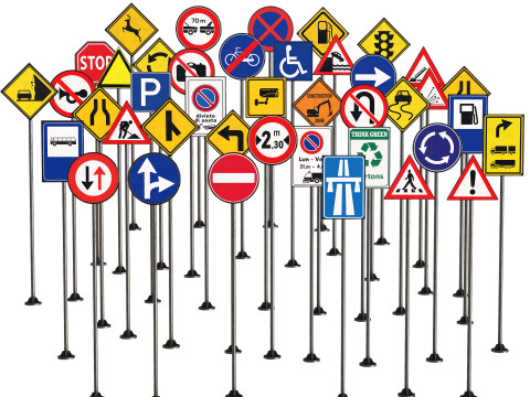 Street Sign-set 01 3D 模型