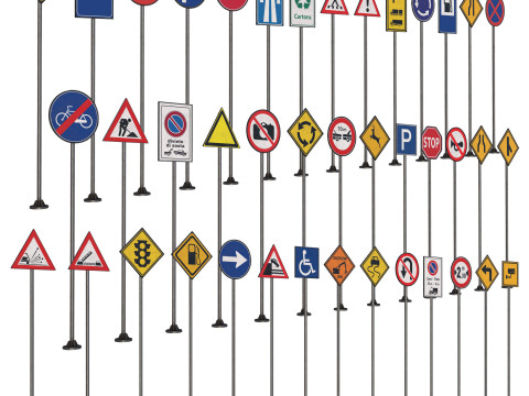 Street Sign-set 01 3D 模型