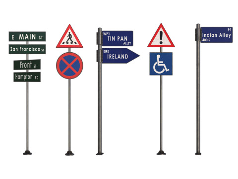 Street Sign-set 02 Modelo 3D