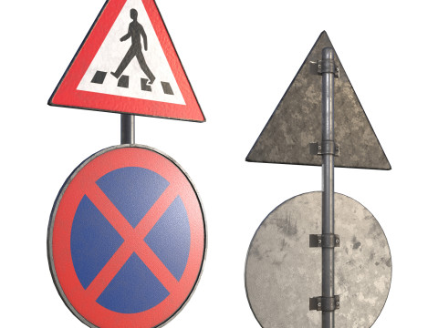 Street Sign-set 02 Modelo 3D