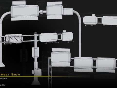 Highway Street Sign 3Dモデル