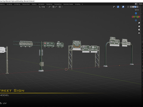 Highway Street Sign 3Dモデル