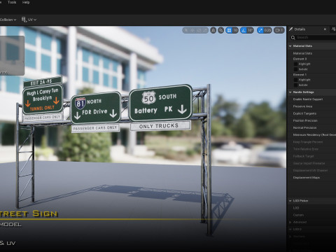 Highway Street Sign 3Dモデル