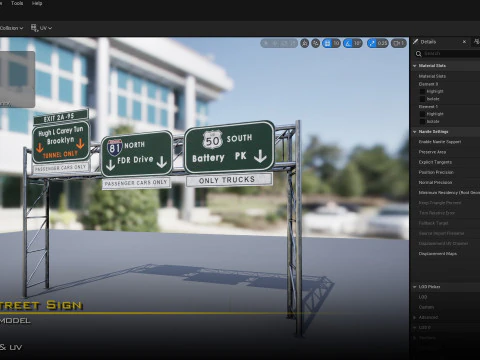 Highway Street Sign 3D Model