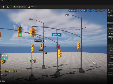 Traffic Light Set 01 3D 模型