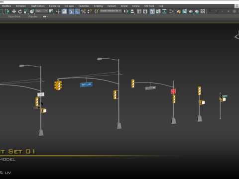 Traffic Light Set 01 3D 模型