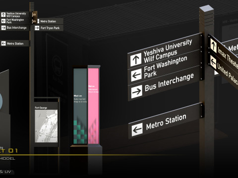 Bus Stop - Set01 3Dモデル