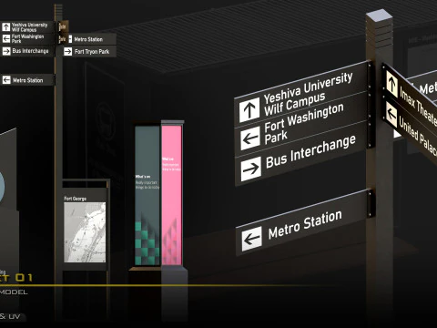 Bus Stop - Set01 3D Model