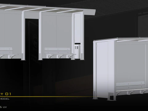 Bus Stop - Set01 3D Model