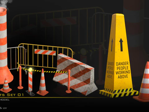 Набор уличных активов 01 3D Модель