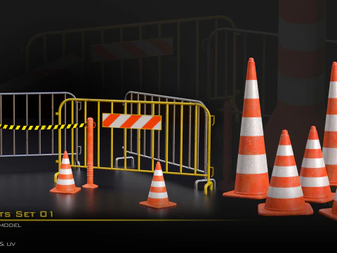 Street Asset Set 01 3D Model