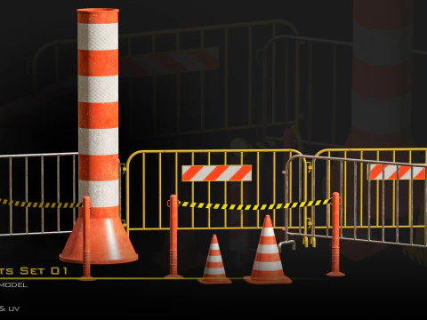 Street Asset Set 01 3D Model