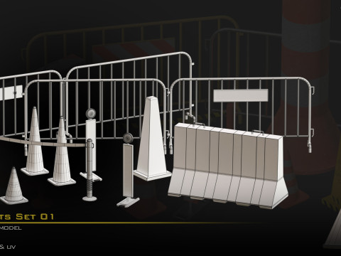 Street Asset Set 01 Modèle 3D