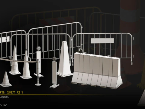 Street Asset Set 01 3D Model