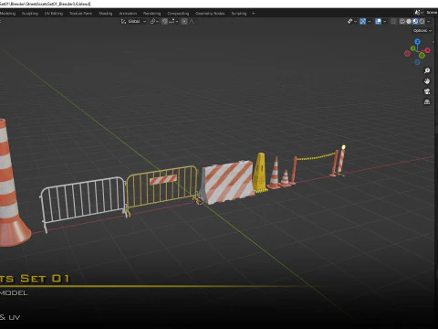 Street Asset Set 01 3D Model