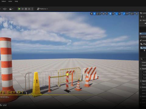 Street Asset Set 01 3D Model