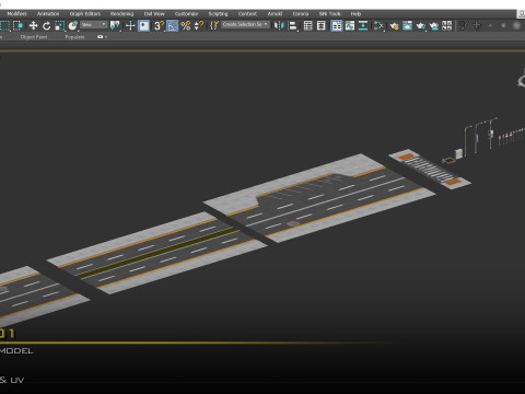 Road Pack Set 01-LowPoly-GameReady 3D 模型