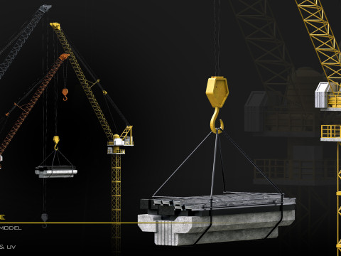 Construction Tower Crane Model 3D