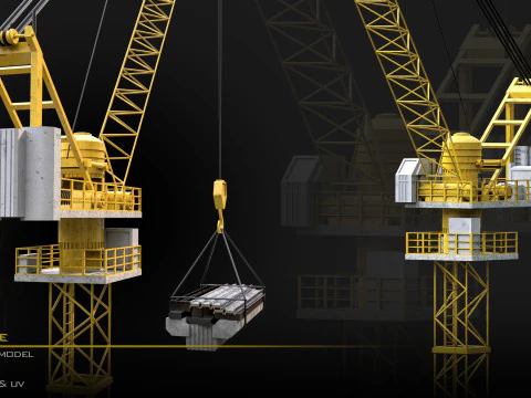 Строительный башенный кран 3D Модель