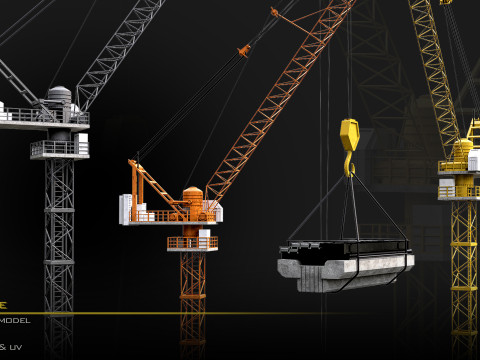 Construction Tower Crane 3D Model
