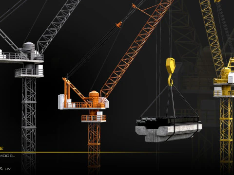 Строительный башенный кран 3D Модель