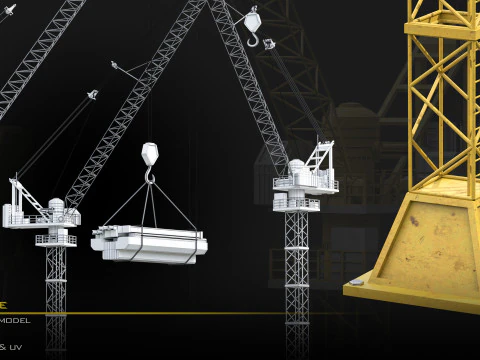 Строительный башенный кран 3D Модель