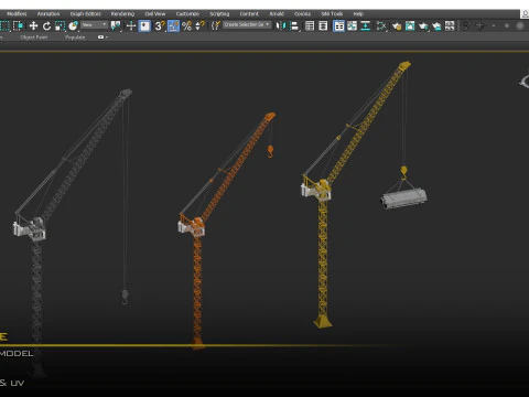 Строительный башенный кран 3D Модель